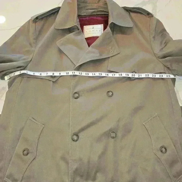 VTG London Fog Towne Double Breasted Winter Zip Out Lining Rain Taupe Size 42R - Picture 6 of 13